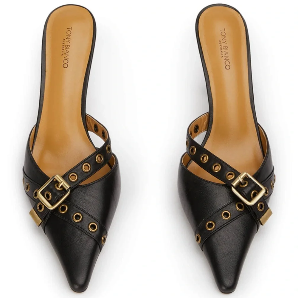 Tony Bianco Black and Tan Heels - Picture 2 of 7